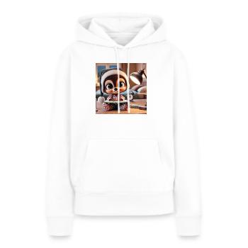 Schlafen mit deinem Kuscheltier - Frauen Premium Bio Hoodie - Weiß - Vorne - Julia (174cm)
