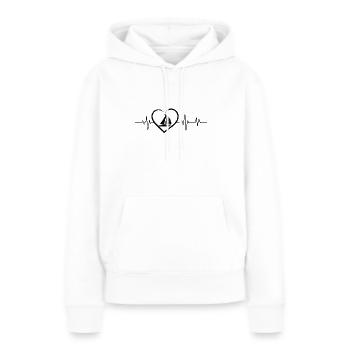 battement de cœur voile - Sweat à capuche Premium bio Femme - blanc - Devant - Julia (174cm)