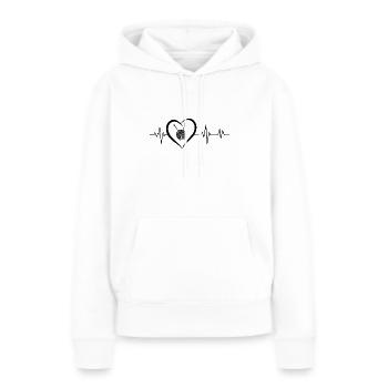 Herzschlag-Haken - Frauen Premium Bio Hoodie - Weiß - Vorne - Julia (174cm)