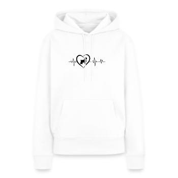 battement de cœur chihuahua - Sweat à capuche Premium bio Femme - blanc - Devant - Julia (174cm)