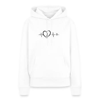 Herzschlag Windenergie - Frauen Premium Bio Hoodie - Weiß - Vorne - Julia (174cm)