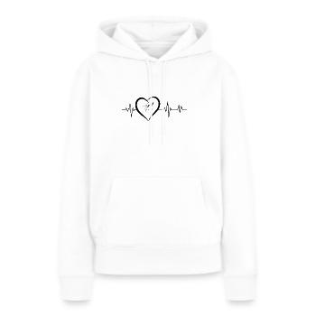 Weibliches Herzschlag-Gesicht - Frauen Premium Bio Hoodie - Weiß - Vorne - Julia (174cm)