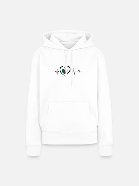 Herzschlag Algerien - Frauen Premium Bio Hoodie - Weiß
