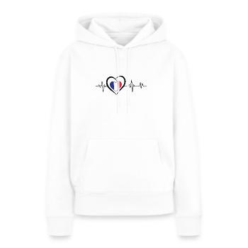 Herzschlag Frankreich - Frauen Premium Bio Hoodie - Weiß - Vorne - Julia (174cm)