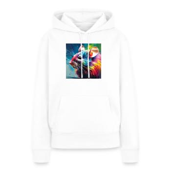 Maus Farbig - Frauen Premium Bio Hoodie - Weiß - Vorne - Julia (174cm)