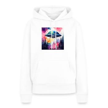 UFO farbig - Frauen Premium Bio Hoodie - Weiß - Vorne - Julia (174cm)
