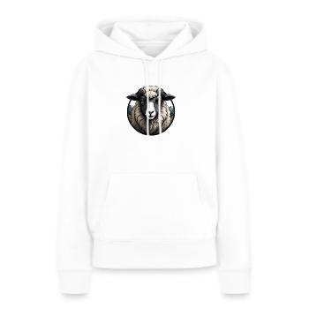 Grimmiges Schaf - Frauen Premium Bio Hoodie - Weiß - Vorne - Julia (174cm)