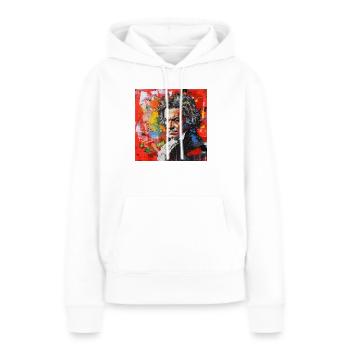 Beethoven n°4 - Sweat à capuche Premium bio Femme - blanc - Devant - Julia (174cm)