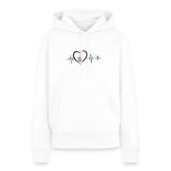 battement de cœur popcorn - Sweat à capuche Premium bio Femme - blanc - Devant - Julia (174cm)