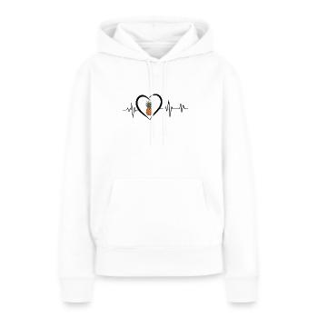 battement de cœur ananas - Sweat à capuche Premium bio Femme - blanc - Devant - Julia (174cm)