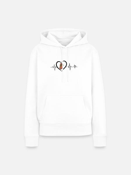 Murmeltier-Herzschlag - Frauen Premium Bio Hoodie - Weiß