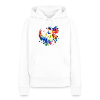 Hahn tup Kampf Tier isoliert buntes Huhn - Frauen Premium Bio Hoodie - Weiß - Vorne - Julia (174cm)