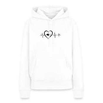 Herzschlag-Frisur - Frauen Premium Bio Hoodie - Weiß - Vorne - Julia (174cm)