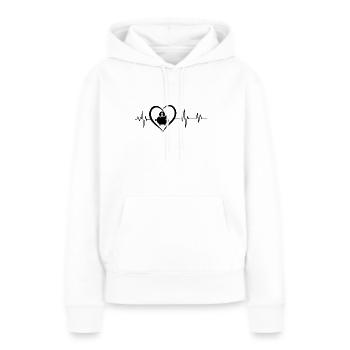 Herzschlag Sparschwein - Frauen Premium Bio Hoodie - Weiß - Vorne - Julia (174cm)