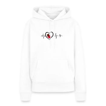 battement de cœur tablette de chocolat - Sweat à capuche Premium bio Femme - blanc - Devant - Julia (174cm)