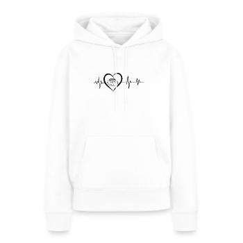battement de cœur pain de campagne - Sweat à capuche Premium bio Femme - blanc - Devant - Julia (174cm)