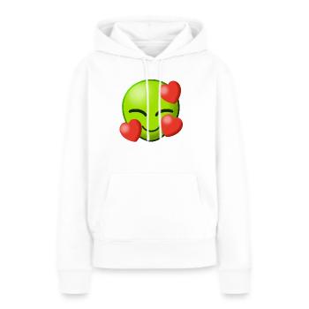 Alien Amour Amour Extraterrestres Coeur Extraterrestre I - Sweat à capuche Premium bio Femme - blanc - Devant - Julia (174cm)
