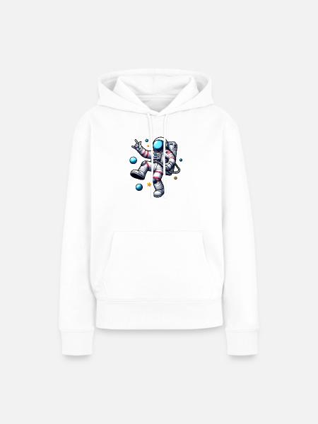 Astronaut Rock'N'Roll - Frauen Premium Bio Hoodie - Weiß