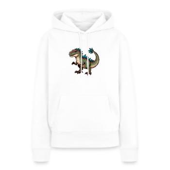 Dinosaure Kawaii Dinosaure Mignon - Sweat à capuche Premium bio Femme - blanc - Devant - Julia (174cm)