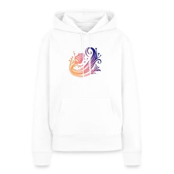 Ornamentales Blumendesign - Frauen Premium Bio Hoodie - Weiß - Vorne - Julia (174cm)