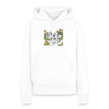 Entchen - Frauen Premium Bio Hoodie - Weiß - Vorne - Julia (174cm)