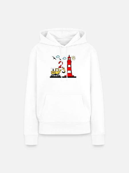 Bagger - Frauen Premium Bio Hoodie - Weiß