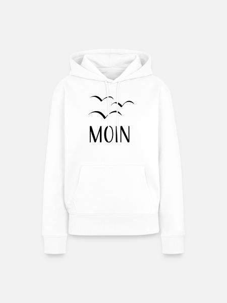 Moin Möwen Nordsee - Frauen Premium Bio Hoodie - Weiß