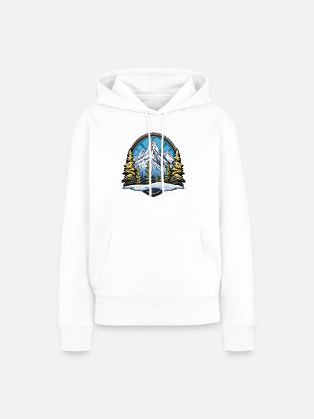 Berge Mountains - Frauen Premium Bio Hoodie - Weiß