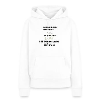 Silber Gold Schrift Design für die Oma  - Frauen Premium Bio Hoodie - Weiß - Vorne - Julia (174cm)