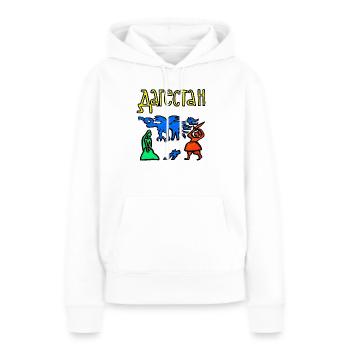 Folklore du Daghestan - Sweat à capuche Premium bio Femme - blanc - Devant - Julia (174cm)