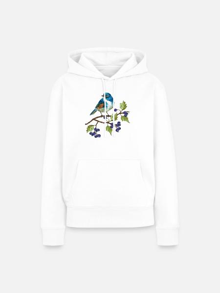 Bunter Vogel - Frauen Premium Bio Hoodie - Weiß