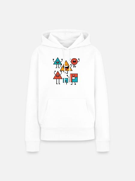 Design "Geo Laughics" - Frauen Premium Bio Hoodie - Weiß