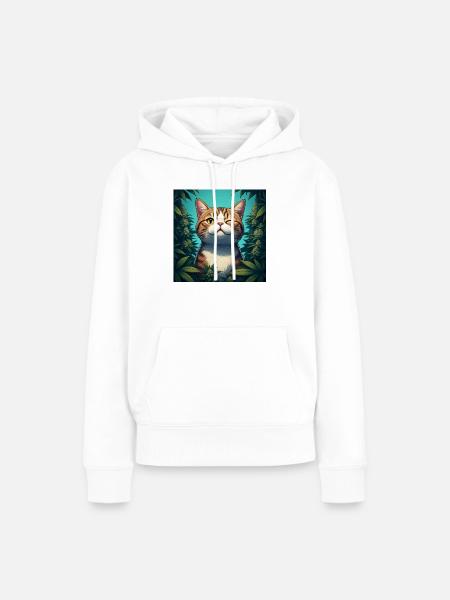 Der entspannte Kater - Frauen Premium Bio Hoodie - Weiß