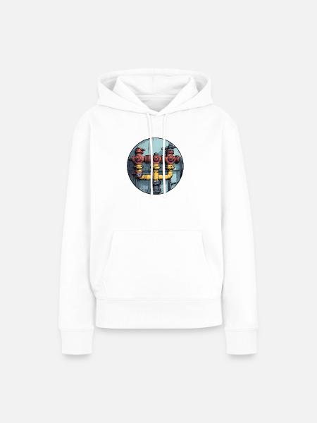 Industrielle Rohrkonstruktion - Frauen Premium Bio Hoodie - Weiß