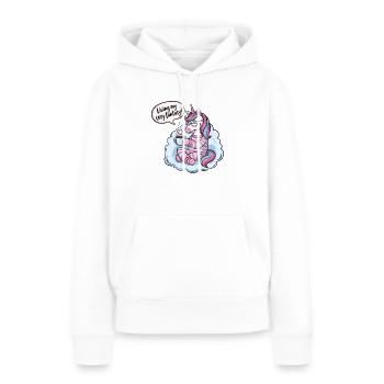 Lebe meine gemütliche Fantasie! - Frauen Premium Bio Hoodie - Weiß - Vorne - Julia (174cm)