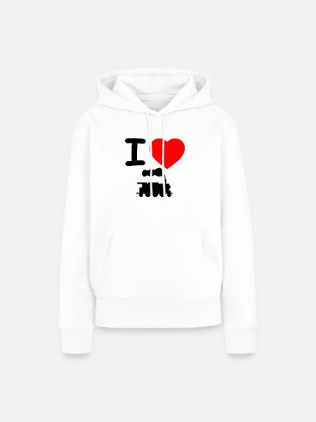 Dampflok - Frauen Premium Bio Hoodie - Weiß