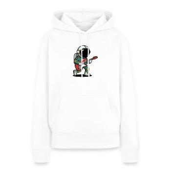 Spaceman jouant des guitares - Sweat à capuche Premium bio Femme - blanc - Devant - Julia (174cm)