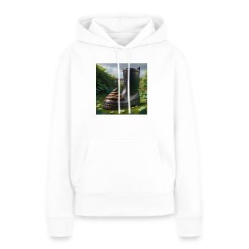 Bâtard - Sweat à capuche Premium bio Femme - blanc - Devant - Julia (174cm)