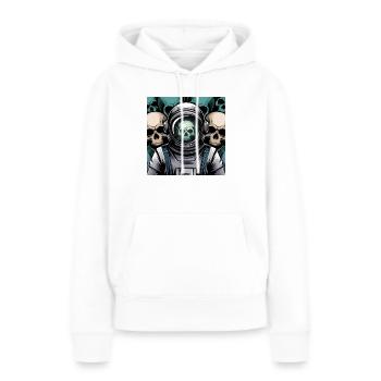 Espace psychédélique - Sweat à capuche Premium bio Femme - blanc - Devant - Julia (174cm)