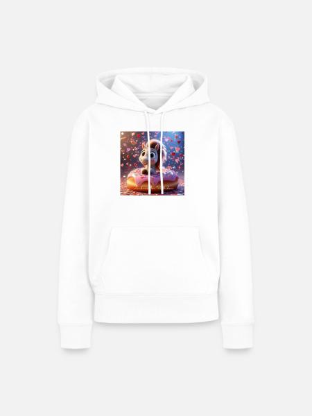 Zuckerwölkchen super süß - Frauen Premium Bio Hoodie - Weiß