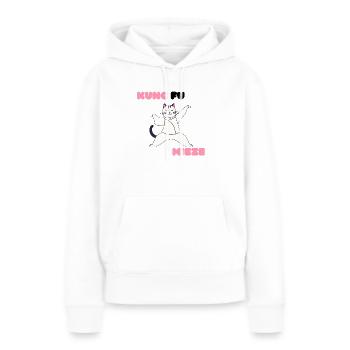 Kung Fu Miezekatze - Frauen Premium Bio Hoodie - Weiß - Vorne - Julia (174cm)
