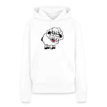 mouton nerd hornglasses fermoir lunettes geek smart - Sweat à capuche Premium bio Femme - blanc - Devant - Julia (174cm)