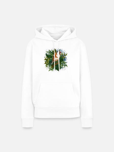 Bunter Vogel - Frauen Premium Bio Hoodie - Weiß