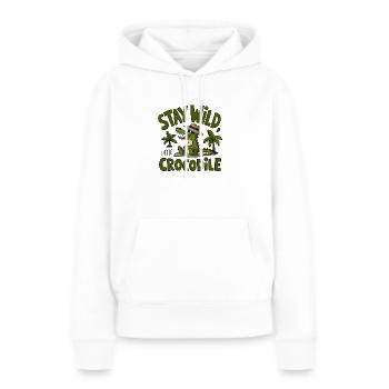 Wilder Kroko-Vibe - Frauen Premium Bio Hoodie - Weiß - Vorne - Julia (174cm)