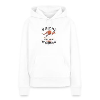 je peux pas je me barre en Australie - Sweat à capuche Premium bio Femme - blanc - Devant - Julia (174cm)