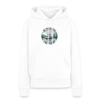 je peux pas j'ai ferry - Sweat à capuche Premium bio Femme - blanc - Devant - Julia (174cm)