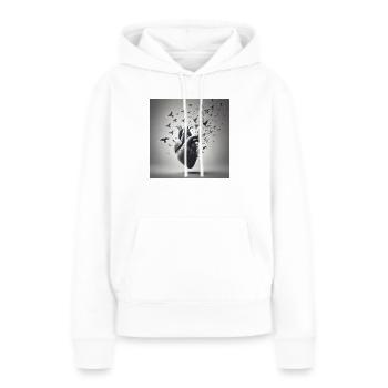 Émotions libérées - Sweat à capuche Premium bio Femme - blanc - Devant - Julia (174cm)