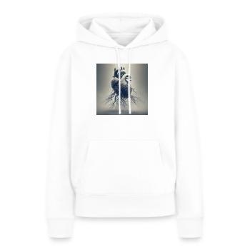 Enraciné - Sweat à capuche Premium bio Femme - blanc - Devant - Julia (174cm)