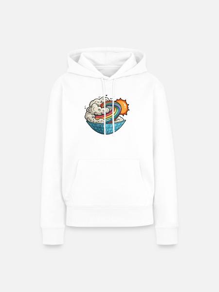 Mathematischer Wirbel Sonne - Frauen Premium Bio Hoodie - Weiß