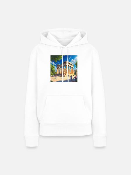 Parthenon - Frauen Premium Bio Hoodie - Weiß
